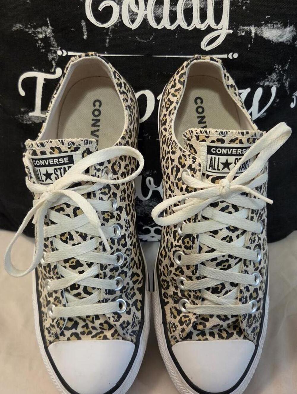 Converse All Star Leopard Print Low Top Sneakers